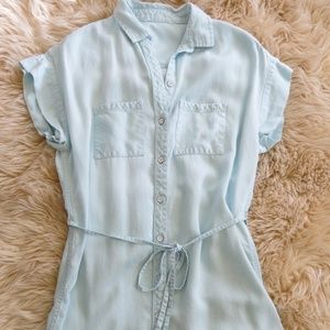 Light Blue Chambray Shirt Dress